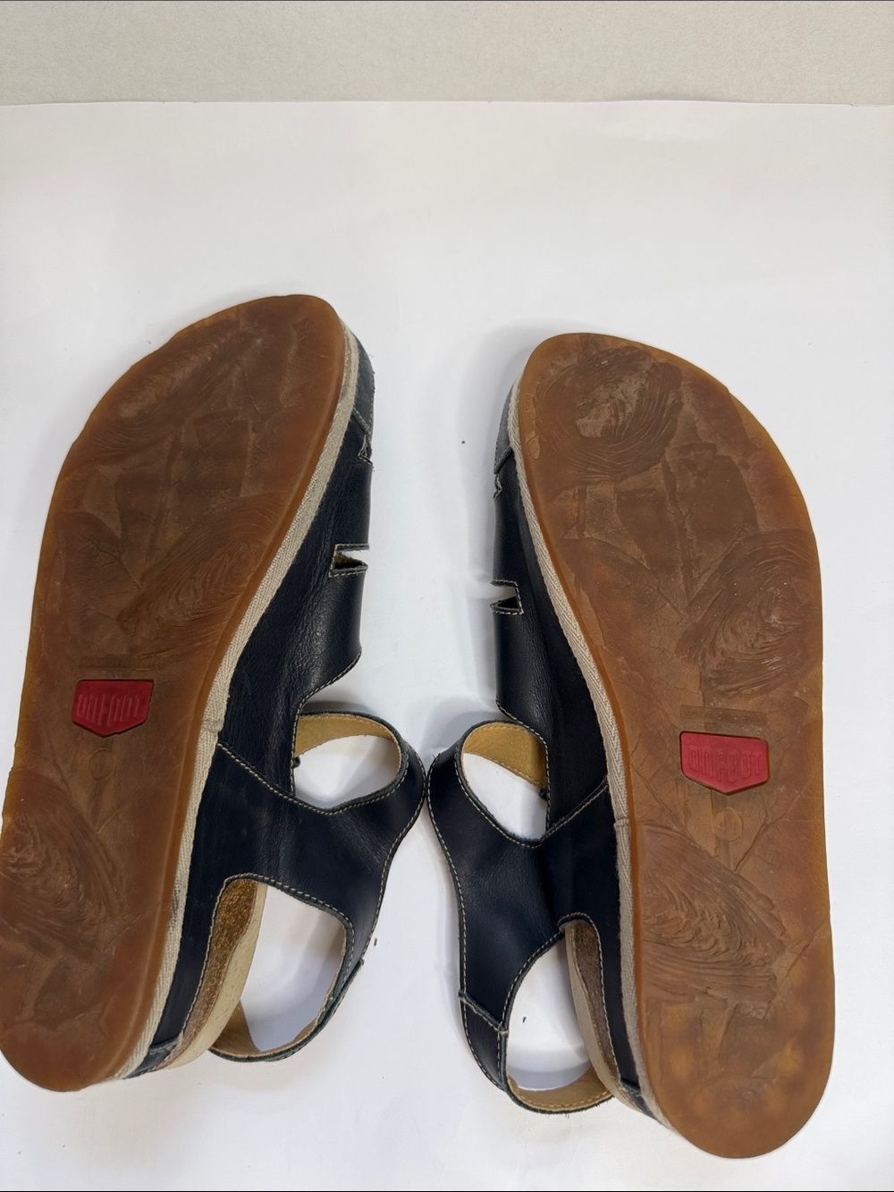 Onfoot Fisherman T Strap Sandals Leather Navy Blue size 9.5 - Picture 10 of 16